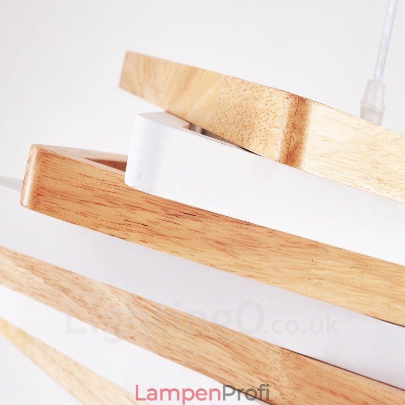 1 Licht Holz Moderne zeitgenössische Pendelleuchte mit Holzschirm