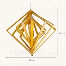 1 Licht Holz Moderne zeitgenössische Pendelleuchte im nordischen Stil mit Holzschirm