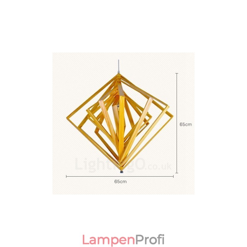 1 Licht Holz Moderne zeitgenössische Pendelleuchte im nordischen Stil mit Holzschirm