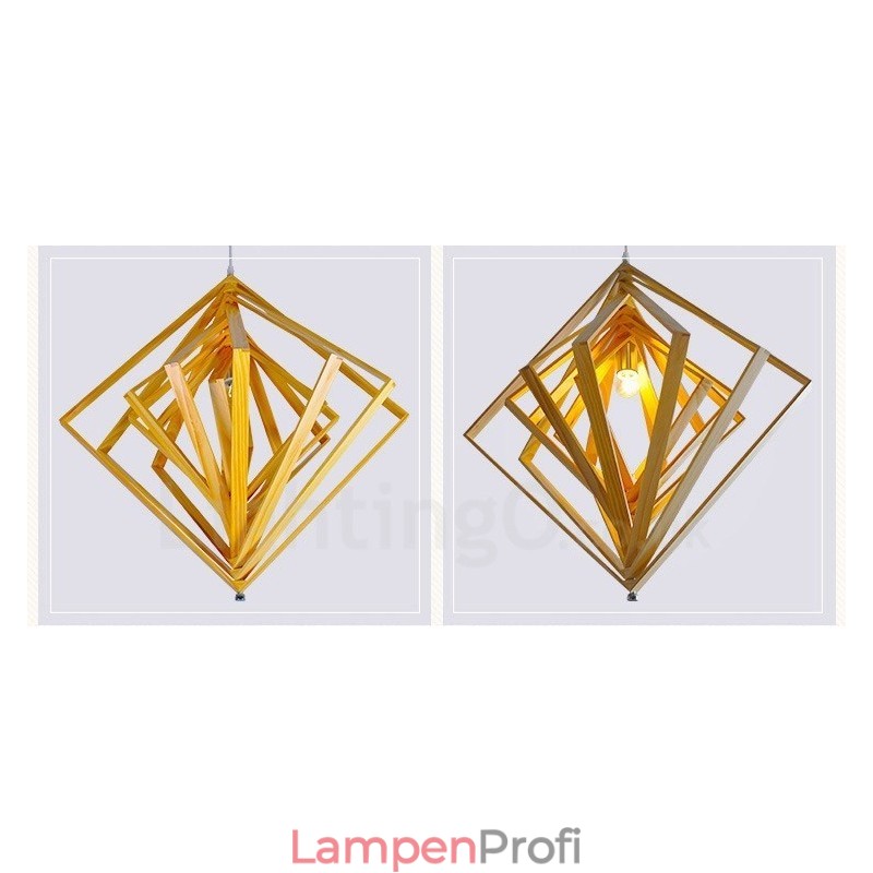 1 Licht Holz Moderne zeitgenössische Pendelleuchte im nordischen Stil mit Holzschirm