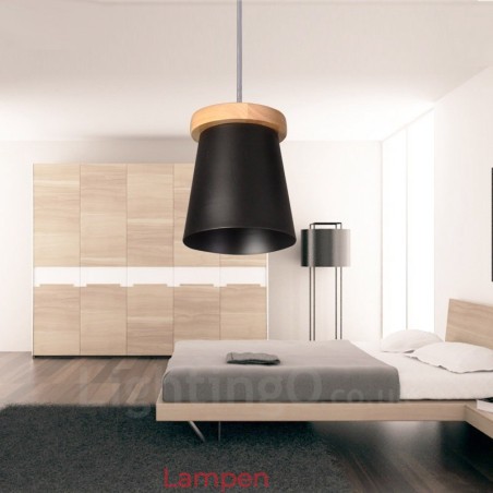 1 Licht Holz Moderne zeitgenössische Pendelleuchte im nordischen Stil mit Eisenschirm 1 Licht Holz Moderne zeitgenössische Pendelleuchte im nordischen Stil mit Eisenschirm