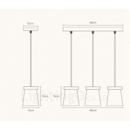 3-flammige Pendelleuchte aus Holz im modernen, zeitgenössischen nordischen Stil mit Eisenschirm