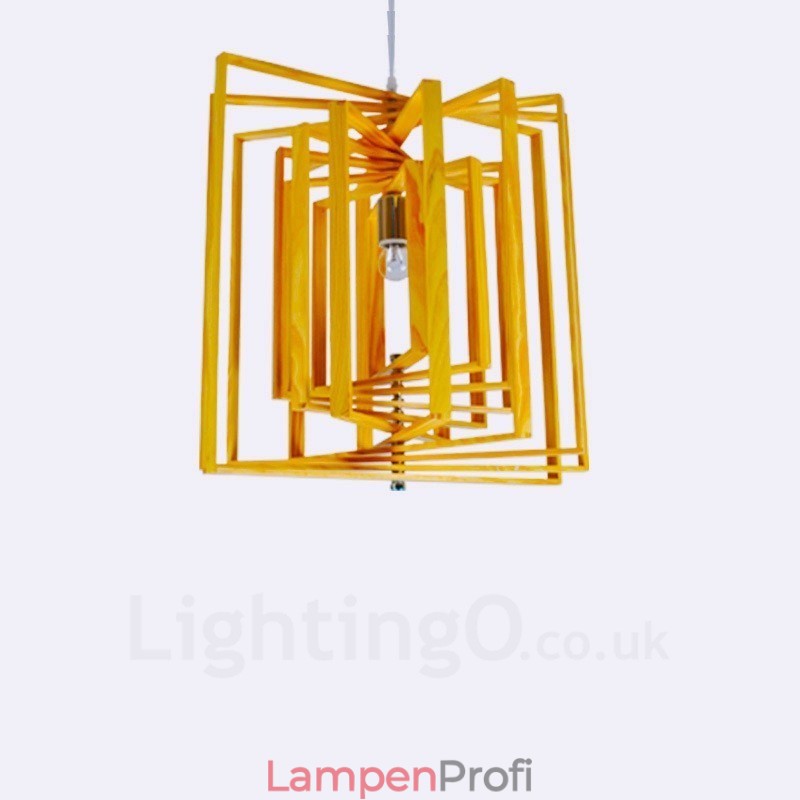 1 Licht Holz Moderne zeitgenössische Pendelleuchte im nordischen Stil mit Holzschirm