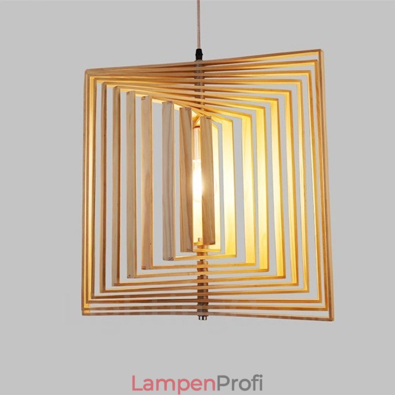 1 Licht Holz Moderne zeitgenössische Pendelleuchte im nordischen Stil mit Holzschirm