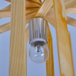 1 Licht Holz Moderne zeitgenössische Pendelleuchte im nordischen Stil mit Holzschirm