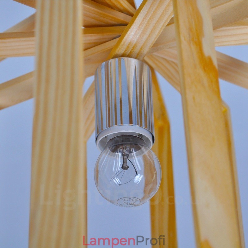 1 Licht Holz Moderne zeitgenössische Pendelleuchte im nordischen Stil mit Holzschirm