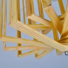 1 Licht Holz Moderne zeitgenössische Pendelleuchte im nordischen Stil mit Holzschirm