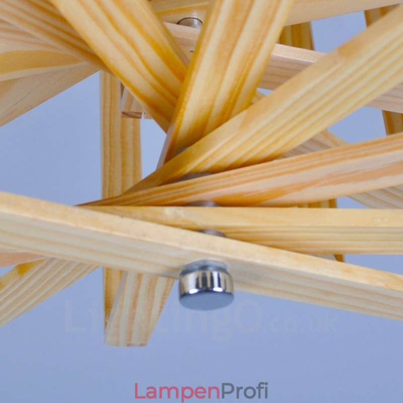 1 Licht Holz Moderne zeitgenössische Pendelleuchte im nordischen Stil mit Holzschirm