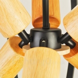 6-flammige Pendelleuchte aus Eisen im Retro-Vintage-Stil mit Eisenschirm