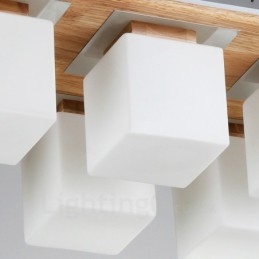 Moderne Deckenleuchten mit 6 Lichtern und Glasschirm