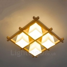 Moderne Deckenleuchten mit 4 Lichtern und Glasschirm