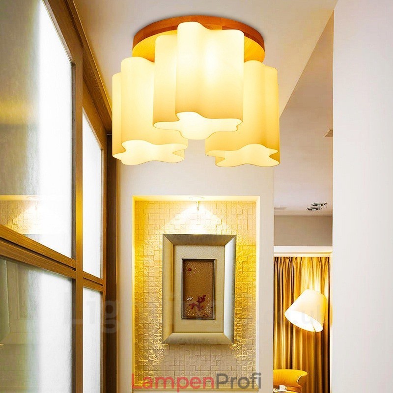 Moderne Deckenleuchten mit 3 Lichtern und Glasschirm