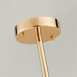 11-flammige moderne Deckenleuchten, Kupfer-Kronleuchter mit weißem Kugelglasschirm