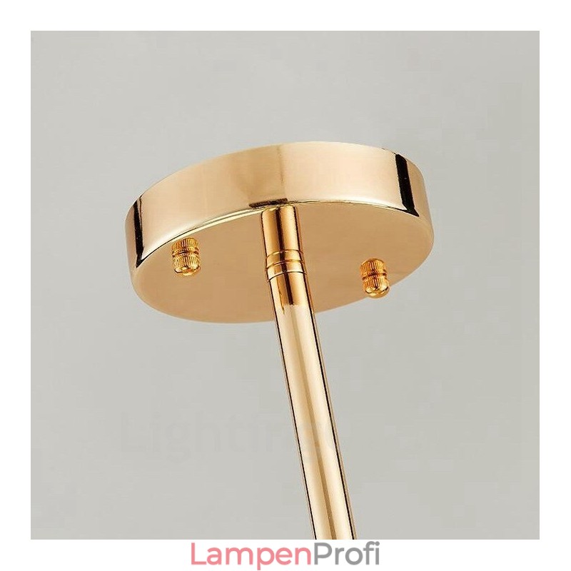 11-flammige moderne Deckenleuchten, Kupfer-Kronleuchter mit weißem Kugelglasschirm