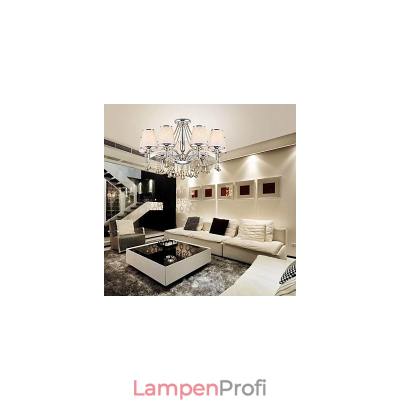 Moderner zeitgenössischer Kronleuchter aus Kristall und Chrommetall