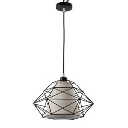 1-flammige Retro-Pendelleuchte im Vintage-Stil aus schwarzem Eisen mit Stoffschirmen