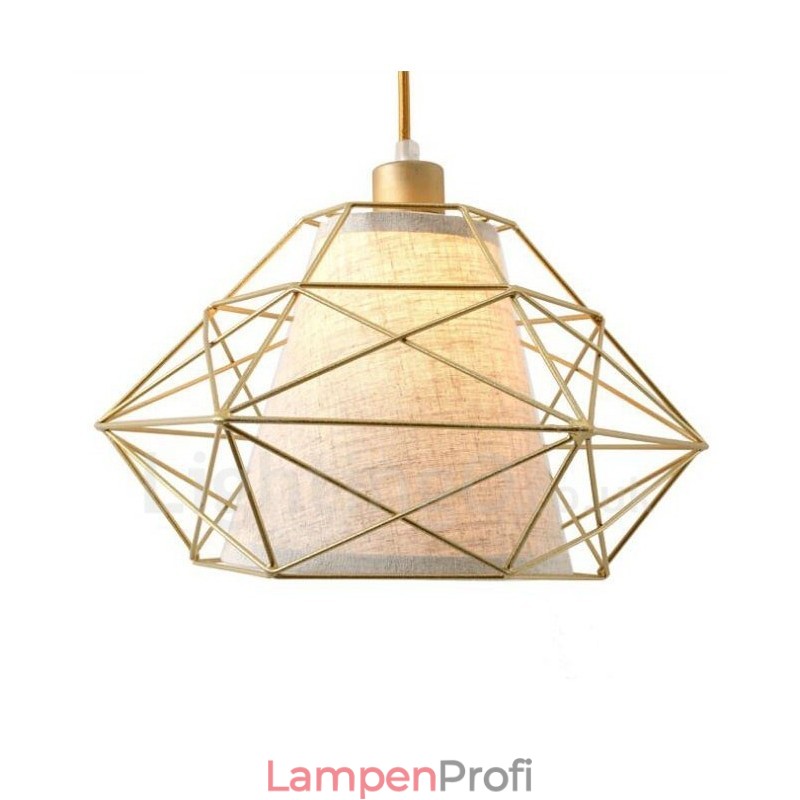 1-flammige Retro-Pendelleuchte im Vintage-Stil aus schwarzem Eisen mit Stoffschirmen