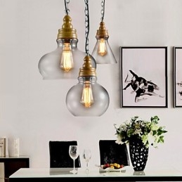 3-flammige moderne Pendelleuchte im zeitgenössischen Mini-Stil aus Metall