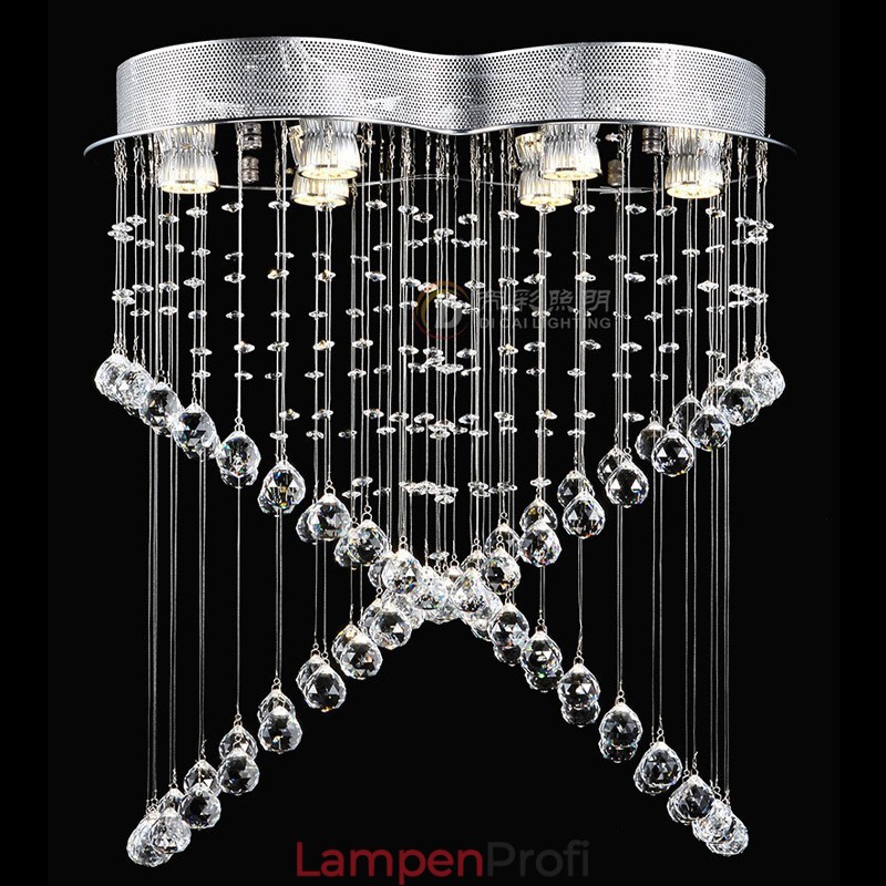 6 Lichter Moderne Kristall Deckenpendelleuchte Innen Kronleuchter Beleuchtung Lampen Leuchten