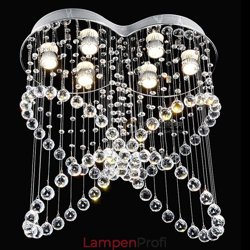6 Lichter Moderne Kristall Deckenpendelleuchte Innen Kronleuchter Beleuchtung Lampen Leuchten
