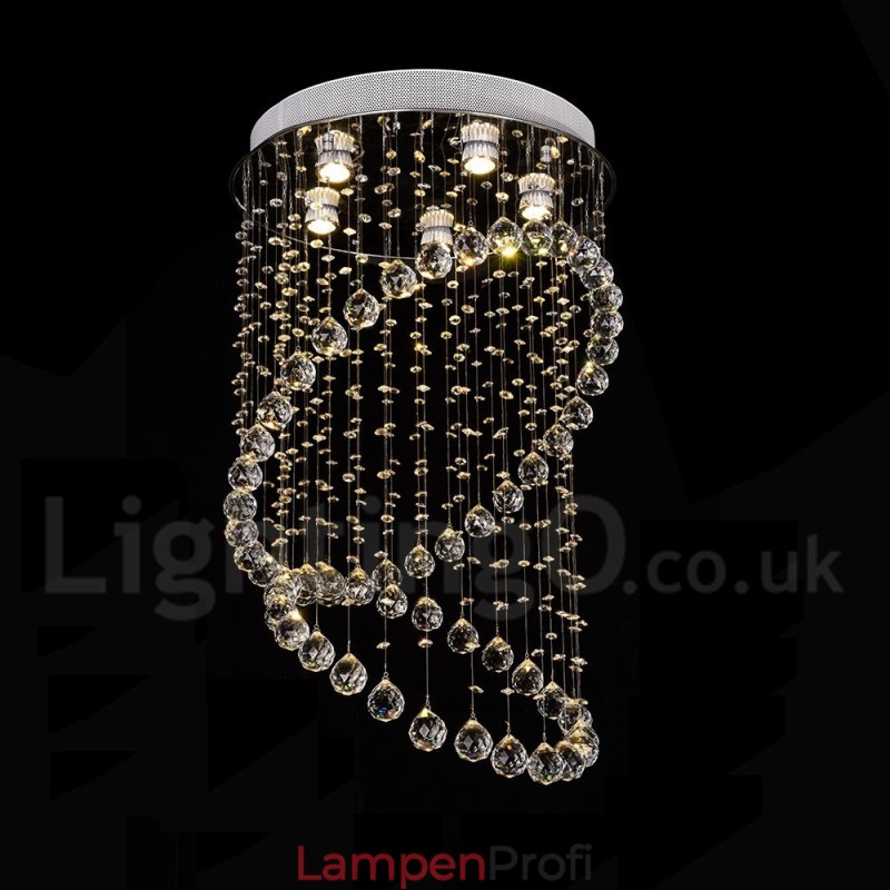 5 Lichter Moderne Kristall Deckenpendelleuchte Innen Kronleuchter Beleuchtung Lampen Leuchten