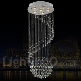 6 Lichter Moderne Kristall Deckenpendelleuchte Innen Kronleuchter Beleuchtung Lampen Leuchten