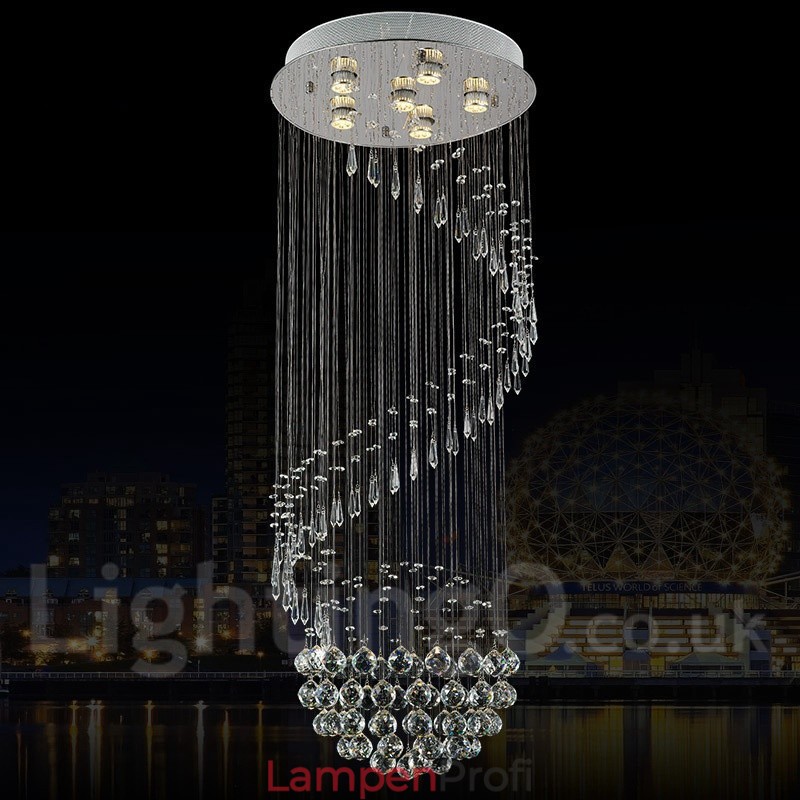 6 Lichter Moderne Kristall Deckenpendelleuchte Innen Kronleuchter Beleuchtung Lampen Leuchten