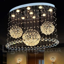 9 Lichter Moderne Kristall Deckenpendelleuchte Innen Kronleuchter Beleuchtung Lampen Leuchten