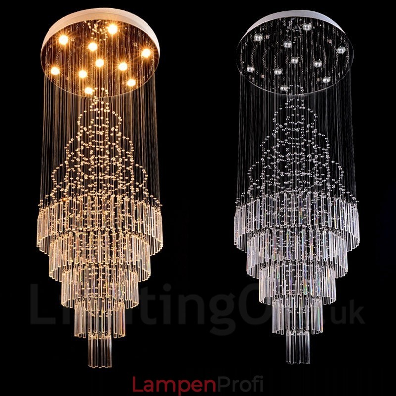 10 Lichter Moderne Kristall Deckenpendelleuchte Innen Kronleuchter Beleuchtung Lampen Leuchten