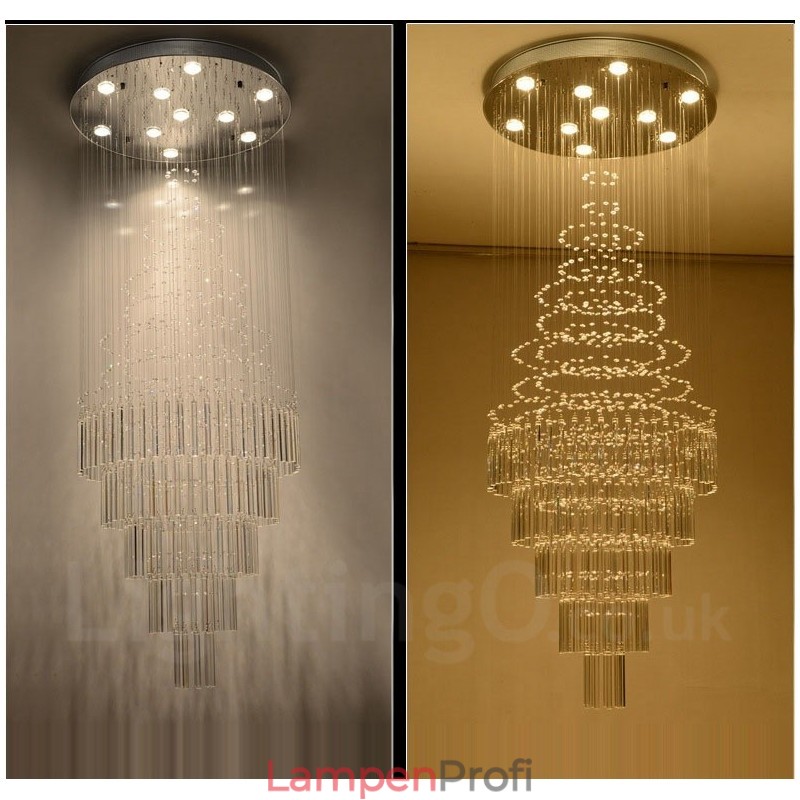 10 Lichter Moderne Kristall Deckenpendelleuchte Innen Kronleuchter Beleuchtung Lampen Leuchten