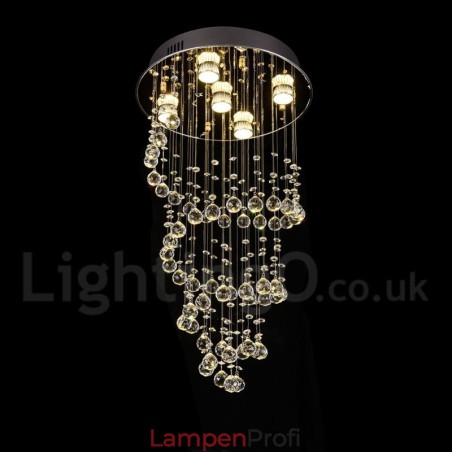 5 Lichter Moderne Kristall Deckenpendelleuchte Innen Kronleuchter Beleuchtung Lampen Leuchten