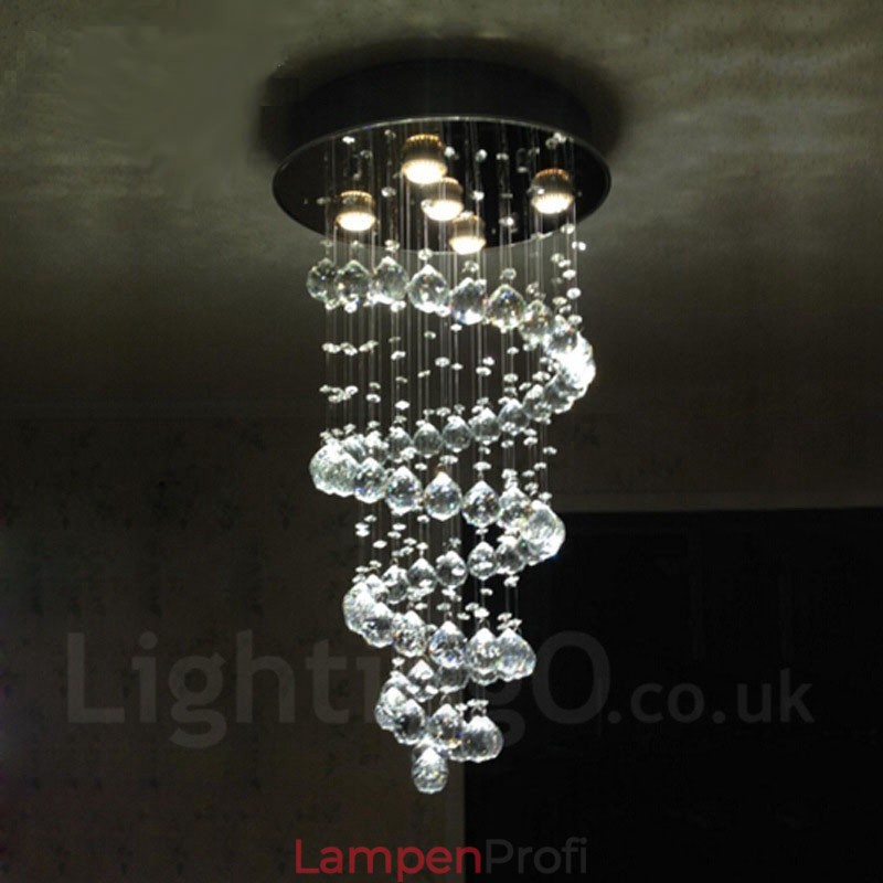 5 Lichter Moderne Kristall Deckenpendelleuchte Innen Kronleuchter Beleuchtung Lampen Leuchten