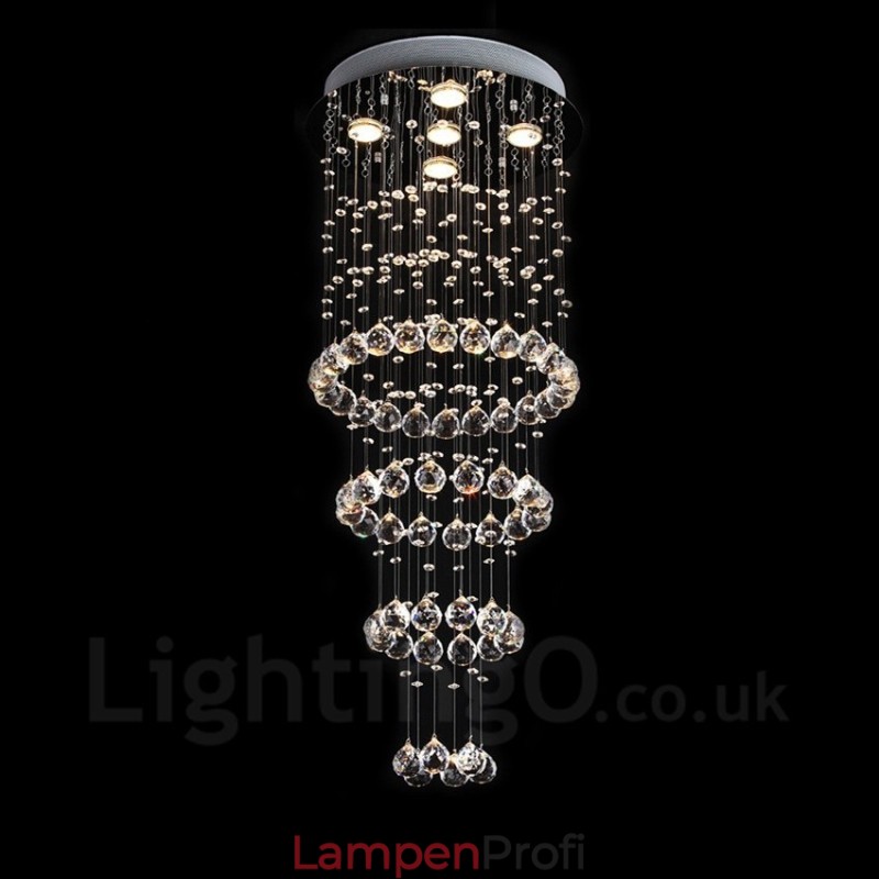5 Lichter Moderne Kristall Deckenpendelleuchte Innen Kronleuchter Beleuchtung Lampen Leuchten