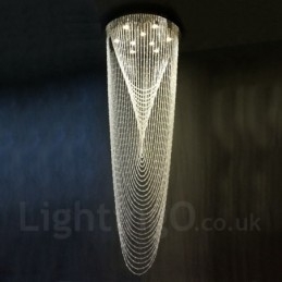 9 Lichter Moderne Kristall Deckenpendelleuchte Innen Kronleuchter Beleuchtung Lampen Leuchten