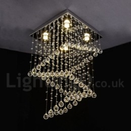 4 Lichter Moderne Kristall Deckenpendelleuchte Innen Kronleuchter Beleuchtung Lampen Leuchten