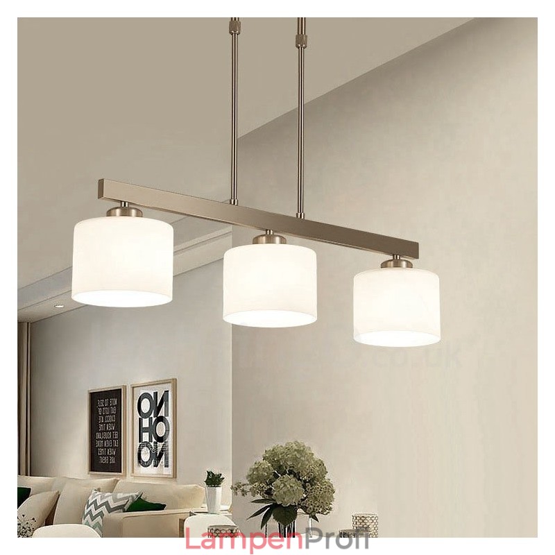 3 Lichter Moderne Chrom Pendelleuchte Indoor Kronleuchter Home Hängende Beleuchtung Lampen Leuchten mit Glasschirmen