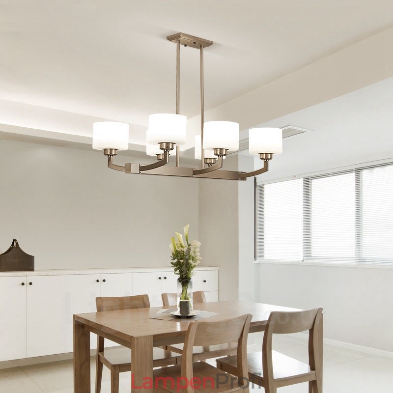 6 Lichter Moderne Chrom Pendelleuchte Indoor Kronleuchter Home Hängende Beleuchtung Lampen Leuchten mit Glasschirmen