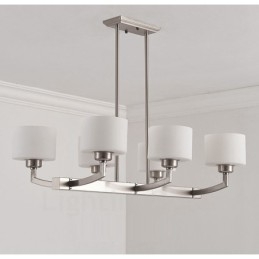 6 Lichter Moderne Chrom Pendelleuchte Indoor Kronleuchter Home Hängende Beleuchtung Lampen Leuchten mit Glasschirmen