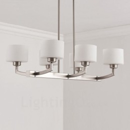 6 Lichter Moderne Chrom Pendelleuchte Indoor Kronleuchter Home Hängende Beleuchtung Lampen Leuchten mit Glasschirmen
