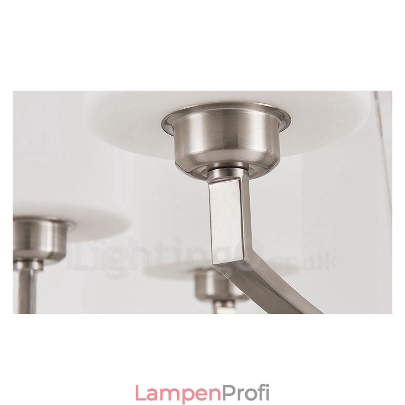 6 Lichter Moderne Chrom Pendelleuchte Indoor Kronleuchter Home Hängende Beleuchtung Lampen Leuchten mit Glasschirmen