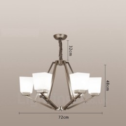 6 Lichter Chrom Pendelleuchte Indoor Modern Kronleuchter Home Hängende Beleuchtung Lampen Leuchten mit Glasschirmen