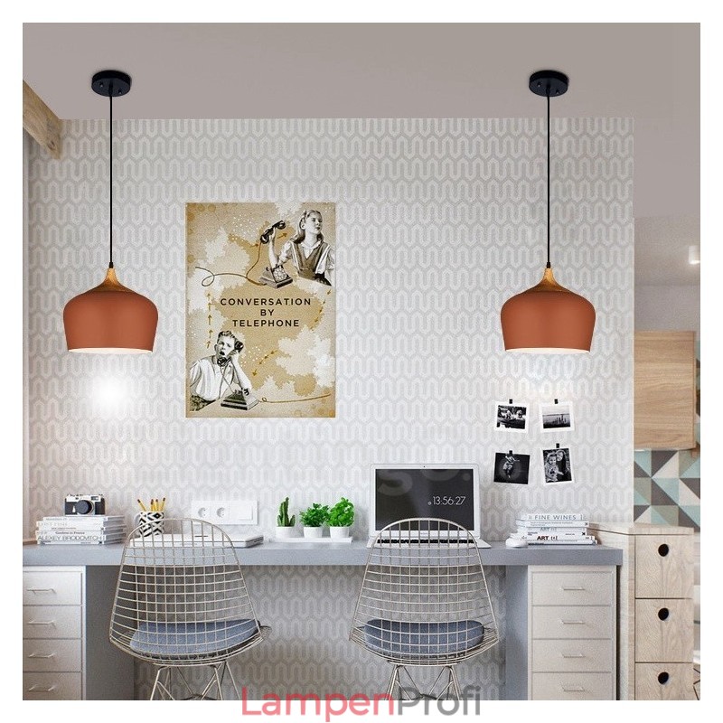 1 Licht Moderne zeitgenössische Pendelleuchte Hängelampe mit weiß rot blau Schatten