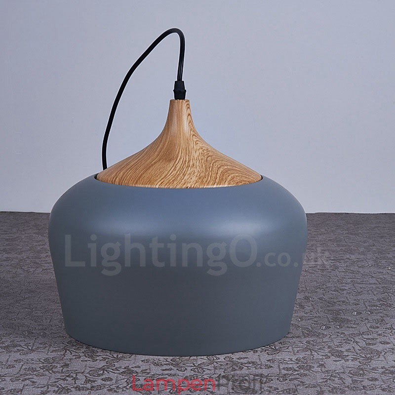1 Licht Moderne zeitgenössische Pendelleuchte Hängelampe mit weiß rot blau Schatten