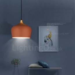 1 Licht Moderne zeitgenössische Pendelleuchte Hängelampe mit weiß rot blau Schatten