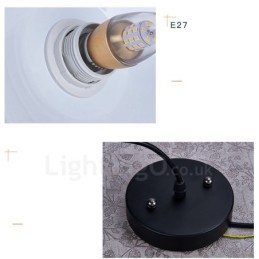 1 Licht Moderne zeitgenössische Pendelleuchte Hängelampe mit weiß rot blau Schatten