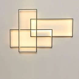 Moderne Deckenleuchte mit zeitgenössischer Aluminium-Malerei, bündige Wandleuchte mit Fernbedienungsdimmer für Wohnzimmer, Schlafzimmer