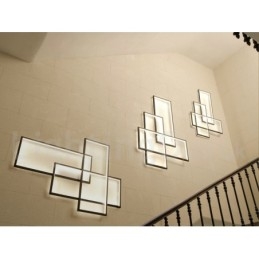 Moderne Deckenleuchte mit zeitgenössischer Aluminium-Malerei, bündige Wandleuchte mit Fernbedienungsdimmer für Wohnzimmer, Schlafzimmer