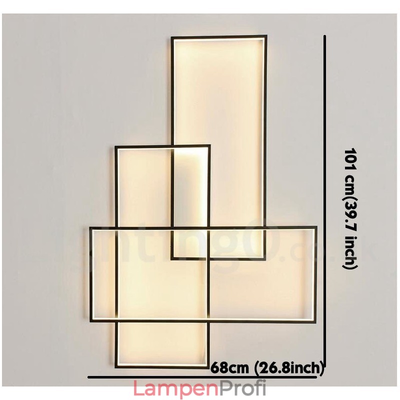 Moderne Deckenleuchte mit zeitgenössischer Aluminium-Malerei, bündige Wandleuchte mit Fernbedienungsdimmer für Wohnzimmer, Schlafzimmer