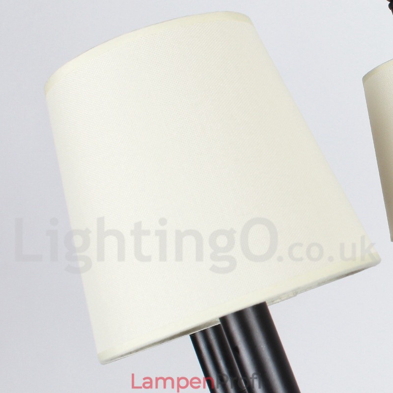 Rustikaler Kronleuchter im Retro-Kerzenstil mit 6 Lichtern, Schwarz