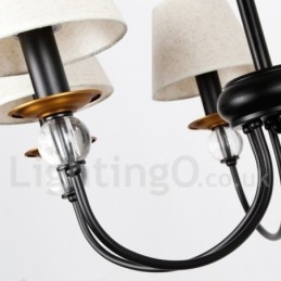 Kronleuchter im rustikalen Retro-Stil, schwarz, mediterraner Stil, moderner Kerzenstil, 5 Lichter